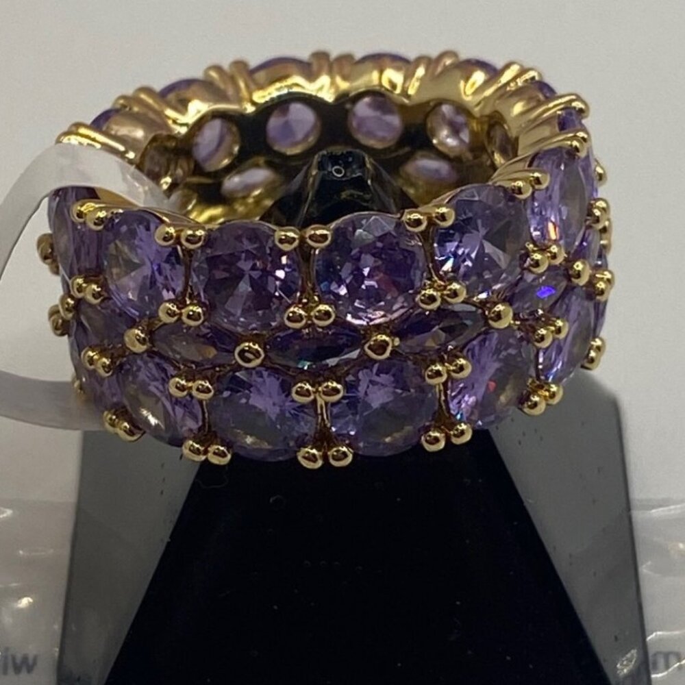 Bomb Party RG44145 Starry Summer Nights Ring Size 8 Purple Topaz Gold Plating
